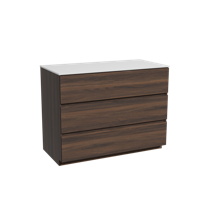 Storke Edge staand badmeubel 105 x 52 cm notenhout met Tavola enkel wastafelblad in solid surface mat wit - thumbnail