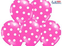 Ballonnen Pastel Pink Met Witte Stippen - 6 Stuks - thumbnail