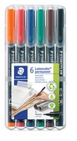 Viltstift Staedtler Lumocolor 313 permanent S set ÃƒÆ' 6 stuks assorti