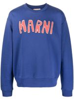 Marni sweat à logo appliqué - Bleu - thumbnail