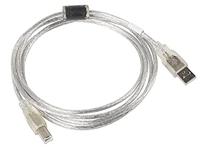 Lanberg CA-USBA-12CC-0018-TR USB 2.0 A-stekker naar USB 2.0 B-stekker kabel transparant, 1,8m helder