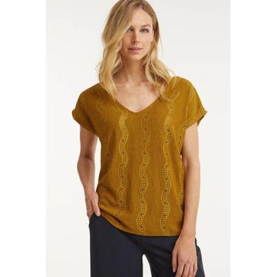 Imagine Top met V-hals mosterdgeel