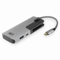 ACT AC7052 interface hub USB 3.2 Gen 1 (3.1 Gen 1) Type-C 5000 Mbit/s Zwart, Grijs - thumbnail