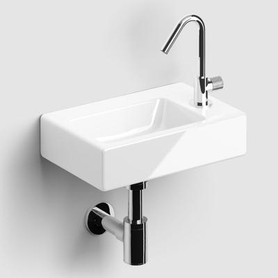 Fonteinset Clou InBe Rechthoek 36x24.5x9cm Keramiek Glans Wit Toiletkraan Sifon Plug