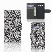 Samsung Galaxy A3 2015 Hoesje Black Flowers
