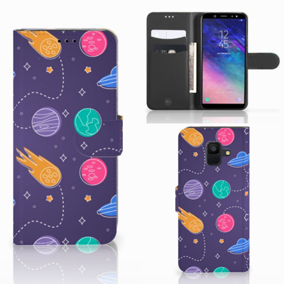 Samsung Galaxy A6 2018 Wallet Case met Pasjes Space Samsung Galaxy A6 2018 Wallet Case met Pasjes Space