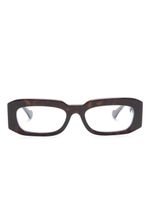 Gucci Eyewear lunettes de vue rectangulaires à logo - Marron