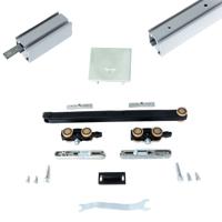 Xperta set 6m rail - alu - Plafond opbouw - Dubbele deur - Deurdikte 50-55mm - Dubbele softclose - inbouw manual fix - Set Eindkappen