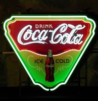 Drink Coca-Cola Ice Cold Neon Verlichting Met Bord 54 x 63 cm - thumbnail