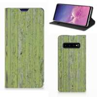 Samsung Galaxy S10 Book Wallet Case Green Wood