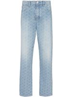 Balmain jean droit à motif monogrammé - Bleu