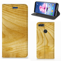 Huawei P Smart Book Wallet Case Licht Hout