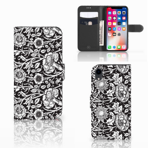 Apple iPhone Xr Hoesje Black Flowers