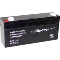 multipower PB-6-3,3-4,8 Loodaccu 6 V 3.3 Ah Loodvlies (AGM) (b x h x d) 134 x 65 x 34 mm Kabelschoen 4.8 mm Onderhoudsvrij, Geringe zelfontlading - thumbnail