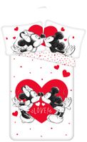 Disney Mickey & Minnie Mouse Dekbedovertrek love hearts - Eenpersoons - 140 x 200 cm - Katoen