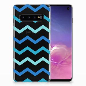 Samsung Galaxy S10 TPU bumper Zigzag Blauw