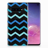 Samsung Galaxy S10 TPU bumper Zigzag Blauw - thumbnail