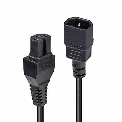 LINDY 30314 2m warm geconditioneerde IEC verlengkabel IEC C14 naar IEC C15 Power Lead - Zwart