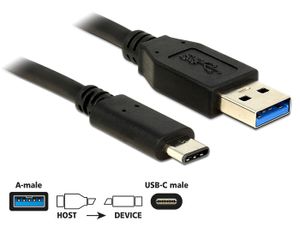 DeLOCK 0.5m USB3.1-C/USB3.1-A USB-kabel 0,5 m USB 3.2 Gen 2 (3.1 Gen 2) USB A USB C Zwart