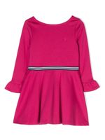 Ralph Lauren Kids robe rayée à logo brodé - Rose