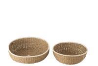 Set van 2 platte randen, wit, bruin papier