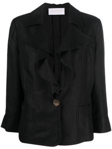 Valentino Garavani Pre-Owned veste en lin à col volanté (2010) - Noir