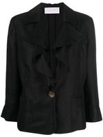 Valentino Garavani Pre-Owned veste en lin à col volanté (2010) - Noir - thumbnail