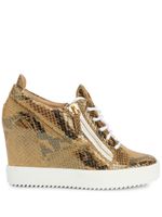 Giuseppe Zanotti baskets Kriss à talon compensé - Marron