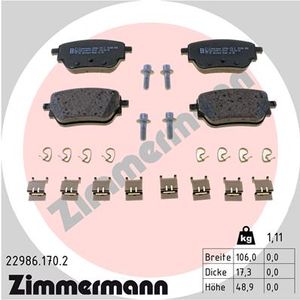 Remblokkenset, schijfrem ZIMMERMANN, u.a. für Mercedes-Benz