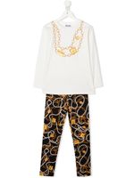 Moschino Kids ensemble t-shirt-legging Toy Necklace - Blanc