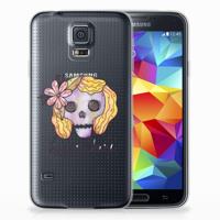 Silicone Back Case Samsung Galaxy S5 Boho Skull