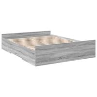vidaXL Bedframe met lades bewerkt hout grijs sonoma eiken 150x200 cm, bed, bed ombouw, 2 persoonsbed, bedbodem, slaapkamermeubel, tweepersoonsbed