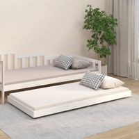 Bedframe massief grenenhout wit 75x190 cm