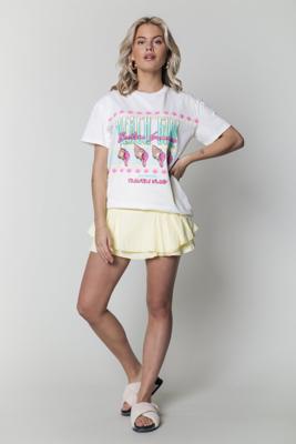 Colourful Rebel Beach Girl T-shirt Wit Dames - Loose Fit - Organisch Katoen Colourful Rebel Beach Girl T-shirt Wit Dames - Loose Fit - Organisch Katoen