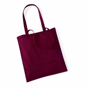 Tote bag katoenen tasje bordeauxrood 42 x 38 cm