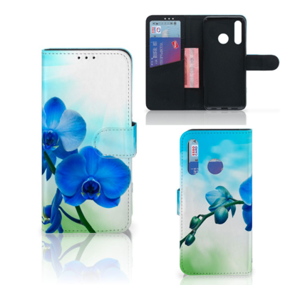 Huawei P Smart Plus (2019) Hoesje Orchidee Blauw - Cadeau voor je Moeder Huawei P Smart Plus (2019) Hoesje Orchidee Blauw - Cadeau voor je Moeder