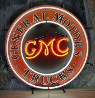 GMC Logo Neon Verlichting Met Achterplaat - 60 x 60 cm