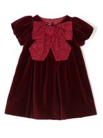 La Stupenderia bow-detail velvet dress - Rouge