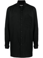 Yohji Yamamoto chemise boutonnée à col montant - Noir - thumbnail