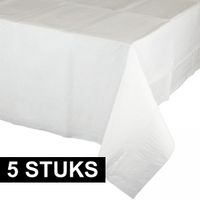 5x Tafelkleden wit 274 x 137 cm   -