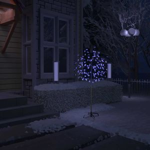 VidaXL Kerstboom 120 LED&apos;s blauw licht kersenbloesem 150 cm