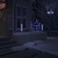 VidaXL Kerstboom 120 LED&apos;s blauw licht kersenbloesem 150 cm - thumbnail