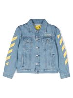 Off-White Kids veste en jean à logo imprimé - Bleu