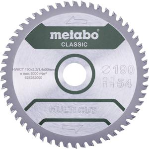 Metabo MULTI CUT CLASSIC 628282000 Cirkelzaagblad 190 x 30 x 1.4 mm Aantal tanden: 54 1 stuk(s)