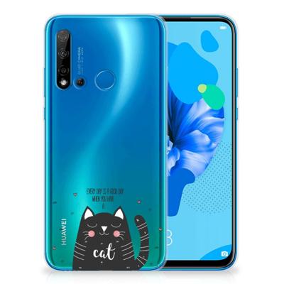 Huawei P20 Lite (2019) Telefoonhoesje met Naam Cat Good Day Huawei P20 Lite (2019) Telefoonhoesje met Naam Cat Good Day