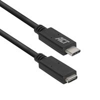 ACT USB C Verlengkabel 2m, USB 3.0, PD 60W Type C Verlengkabel Snelladen, 5Gbps Datasnelheid - AC7412