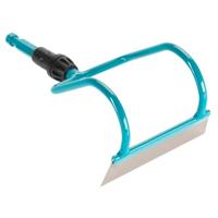 GARDENA combisystem beugelhak: Tuinschoffel voor wieden van onkruid/losmaken van grond onder zware belasting, werkbreedte 12 cm, roestvrijstalen blad, past op alle combisystem stelen (3192-20), turquoise/zwart