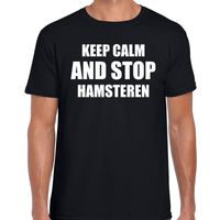 Keep calm and stop hamsteren corona crisis zwart voor heren - thumbnail