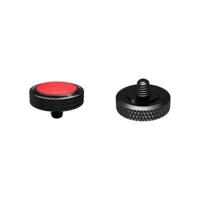 JJC JJC_SRB-BK-Rood Zwart Rood Deluxe Camera Soft Release Knop met Microfiber Leer op Oppervlak