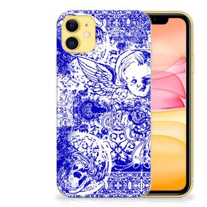 Silicone Back Case Apple iPhone 11 Angel Skull Blauw